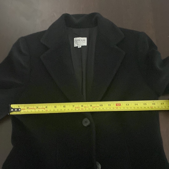 ARMANI-Collezioni Stunning Classic Black Angora/Wool/Cashmere Coat barely worn - Picture 6 of 12